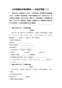 部编版小升初语文必考点集训——文言文专练（2）（含参考译文及答案）