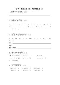 小学一年级语文（上）期中精选卷（4）