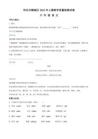 精品解析：湖南省怀化市鹤城区2023年部编版小升初考试语文试卷（解析版）