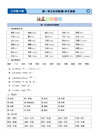 第一单元（知识清单）-2023-2024学年三年级语文下学期期中核心考点集训（统编版）