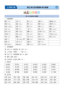 第三单元（知识清单）-2023-2024学年三年级语文下学期期中核心考点集训（统编版）