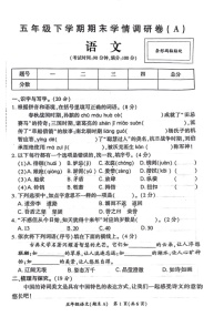 [语文]河南省驻马店市新蔡县2023～2024学年五年级下学期期末检测语文试卷（无答案）