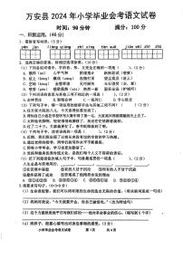 江西省吉安市万安县2023-2024学年六年级下学期期末毕业会考语文试卷