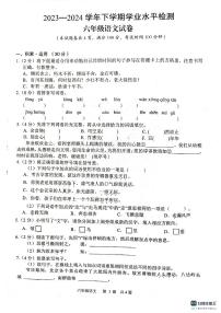 湖北省襄阳市枣阳市2023-2024学年六年级下学期6月期末语文试题