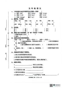 天津市河西区2023-2024学年五年级下学期期末语文试卷