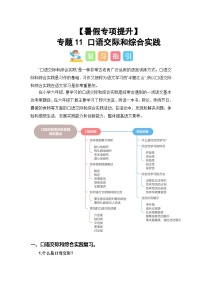 专题11 口语交际和综合实践-2024年小升初语文暑假专项提升（统编版）