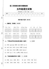 【部编人教版】五年级语文下册 期末冲刺模拟卷（二）