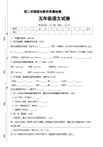 【部编人教版】五年级语文下册 期末冲刺模拟卷（九）