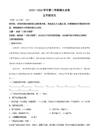 河南省平顶山市湛河2023-2024学年区统编版五年级下册期末考试语文试卷（原卷版+解析版）