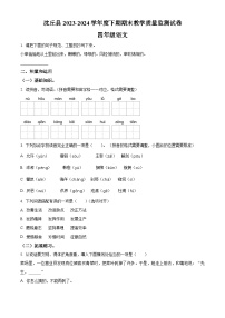 河南省周口市沈丘县2023-2024学年统编版四年级下册期末考试语文试卷（原卷版+解析版）