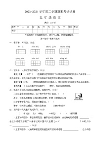 河南省周口市太康县2023-2024学年五年级下学期期末语文试卷