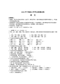 四川省宁南县2023-2024学年六年级下学期期末考试语文试题