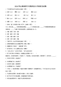 2024年山东省济宁市兖州区小升初考试语文试卷（原卷版+解析版）