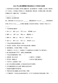 2024年山东省聊城市东昌府区小升初考试语文试卷（原卷版+解析版）