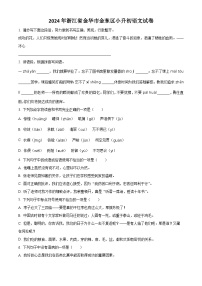 2024年浙江省金华市金东区小升初考试语文试卷（原卷版+解析版）