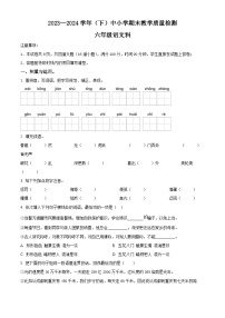 陕西省咸阳市泾阳县2023-2024学年统编版六年级下册期末考试语文试卷（原卷版+解析版）