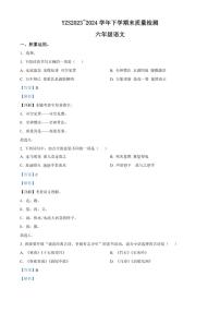 [语文][期末]河南省许昌市禹州市2023～2024学年六年级下册期末质量检测语文试卷(解析版)