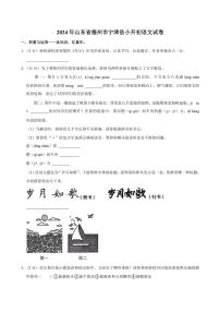 [语文]山东省德州市宁津县2023～2024学年六年级下学期小升初真题语文试卷(有答案)