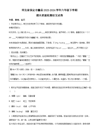 河北省保定市蠡县2023-2024学年六年级第二学期期末考试语文试卷（原卷版+解析版）