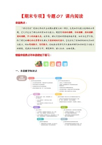 2023-2024学年五年级语文下学期期末专题复习——课内阅读（统编版）
