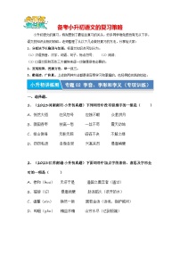 专题02 汉字：字音、字形和字义（专项训练）-2024年小升初语文复习专项训练（统编版）