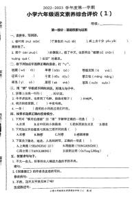 广东省汕头市龙湖区2022-2023学年六年级上学期第一阶段综合评价语文试题