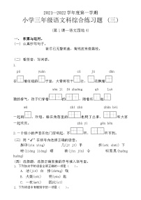 海南省海口市秀英区2021-2022学年三年级上学期期中语文试卷