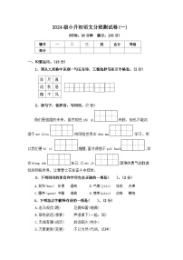 2024级小升初语文分班测试卷(一)【原卷+答案+范文】统编版