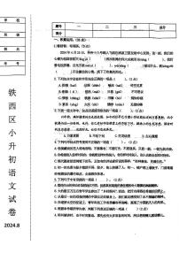 辽宁省鞍山市 铁西区2023—2024学年六年级下学期期末语文测试题