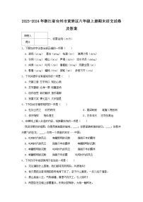 2023-2024学年浙江省台州市黄岩区六年级上册期末语文试卷及答案