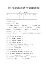 部编版小学六年级上册语文期中学业质量检测试卷含答案