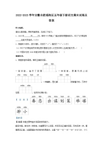 2022-2023学年安徽合肥瑶海区五年级下册语文期末试卷及答案