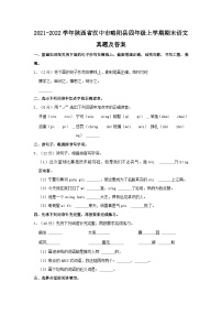 2021-2022学年陕西省汉中市略阳县四年级上学期期末语文真题及答案