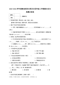 2023-2024学年湖南省邵阳市武冈市四年级上学期期末语文真题及答案