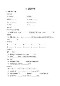 小学语文统编版（2024）三年级上册金色的草地精练