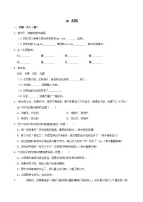 语文五年级上册太阳同步训练题