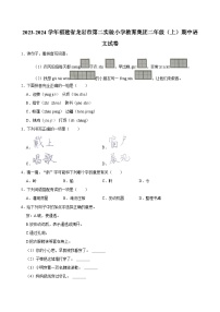 福建省龙岩市第二实验小学教育集团2023-2024学年二年级上学期期中语文试题