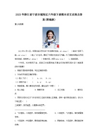 2023-2024学年浙江省宁波市镇海区六年级下册期末语文试卷及答案(部编版)