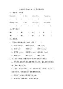 第一次月考测试卷-2024-2025学年统编版语文六年级上册