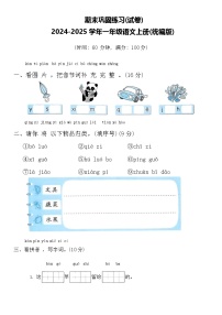 期末巩固练习(试卷)-2024-2025学年一年级语文上册(统编版)