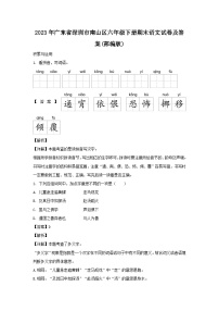 2023-2024学年广东省深圳市南山区六年级下册期末语文试卷及答案(部编版)