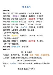 5年级人教版语文上册词语归类积累 课文佳句知识点汇总