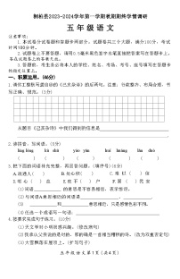 河南省南阳市桐柏县2023-2024学年五年级上学期期末学情调研语文试卷