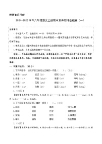 语文（基础卷01）-2024-2025学年六年级语文上学期期中素养测评（统编版）