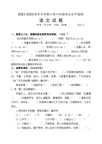 山东省临沂市临沭县2021-2022学年六年级下学期期末考试语文试题