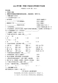 上海市普陀区2024-2025学年六年级（五四学制）上学期期中语文试题