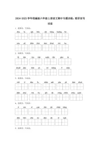 2024～2025学年统编版六年级上册语文期中专题训练：看拼音写词语（含答案）