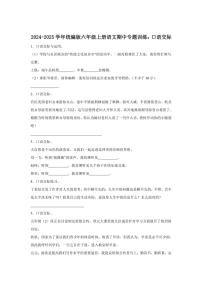 2024～2025学年统编版六年级上册语文期中专题训练：口语交际（含答案）