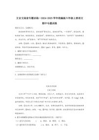 2024～2025学年统编版六年级上册语文期中专题训练：文言文阅读专题训练（含答案）