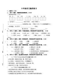 江苏省盐城市盐都区第二共同体2024-2025学年六年级上学期11月期中语文试题